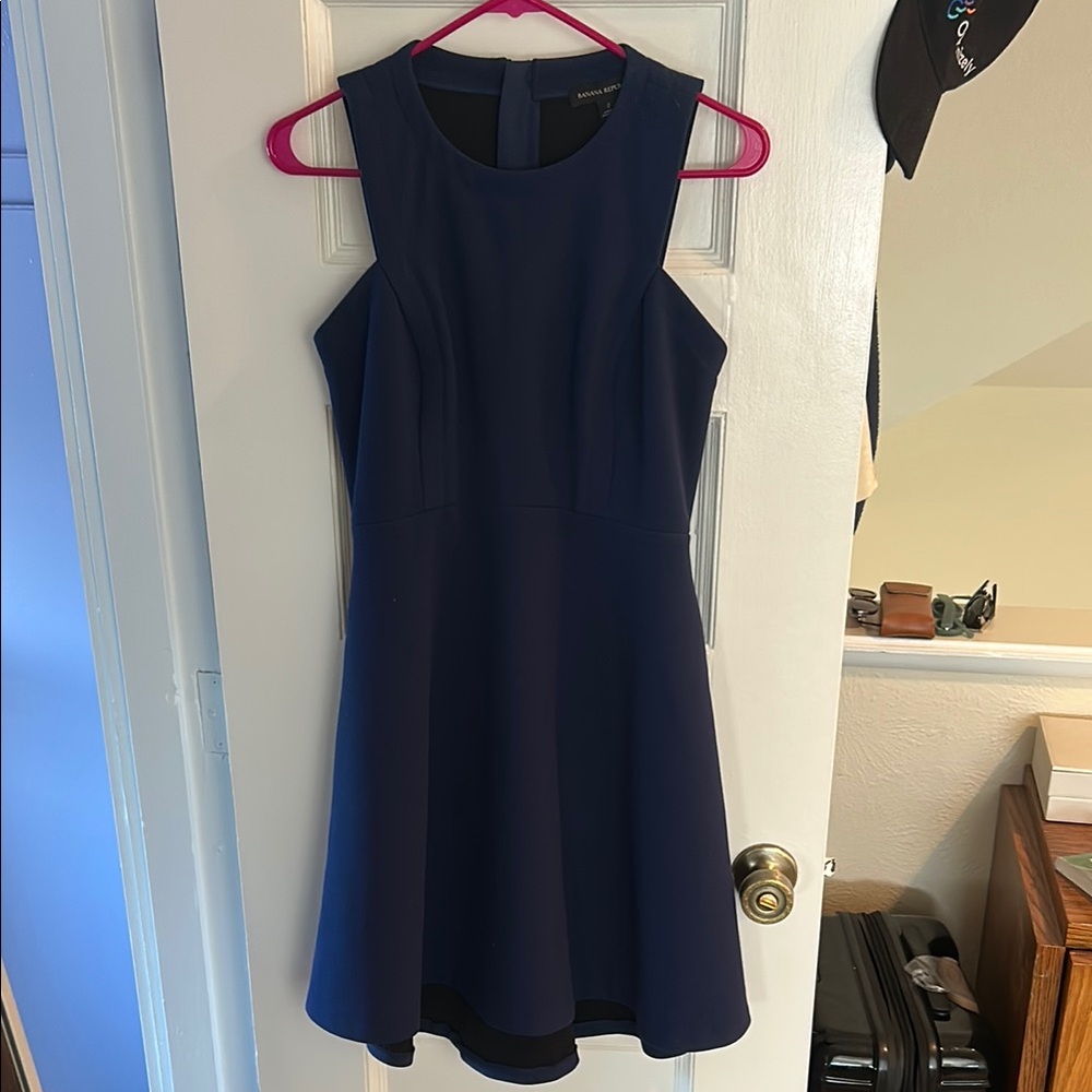 Banana Republic Blue A-line Mini Dress Halter Sleeveless for Cocktail
